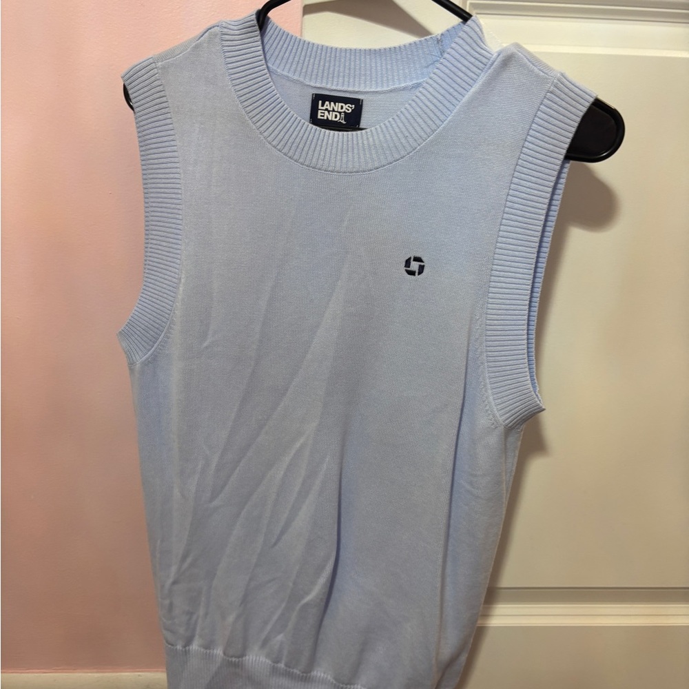 Lands' End Sky Blue Knit Tank Top